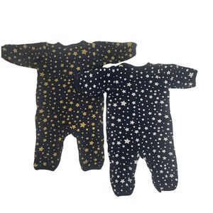 HB Cotton Blend playsuit pajamas cotton with‎ matching booties 0-3M